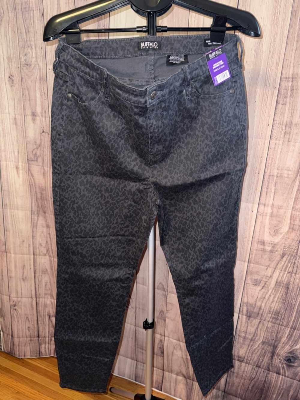 Buffalo David Bitton Hanna Skinny Jeans 14/34 Leopard Print NWT